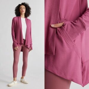 Quince French Terry Modal Cardigan Rose Medium